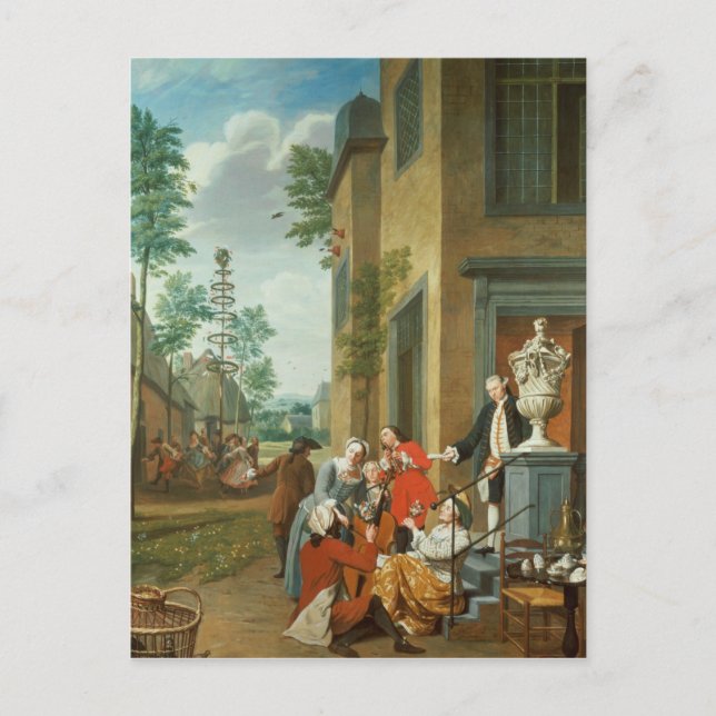 Villagers Merrymaking Feiertagspostkarte (Vorderseite)