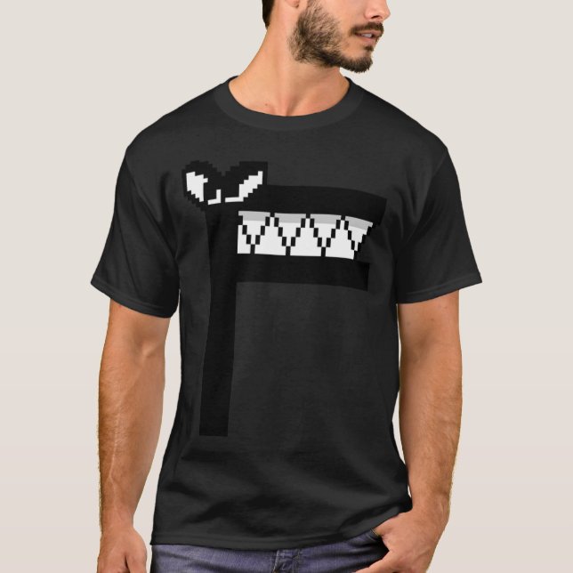 Villain Letter F Kostümboys Pixel Alphabet Lore T-Shirt (Vorderseite)
