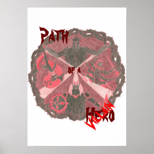 Villains Emblem "Pfad eines Helden" (mit Titel) Poster