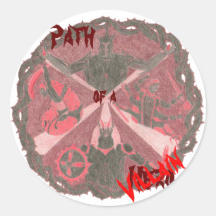 Villains Emblem "Pfad eines Helden" (mit Titel) Runder Aufkleber