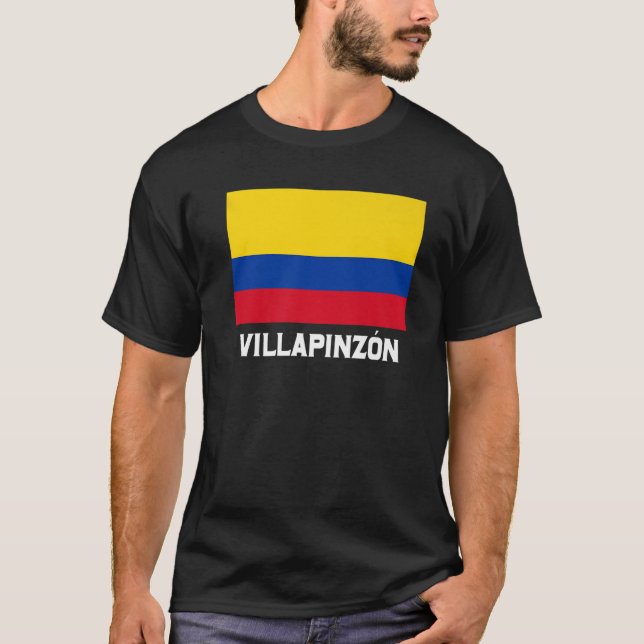 Villapinzon Colombia Flag Emblem Escudo Bandera Cr T-Shirt (Vorderseite)