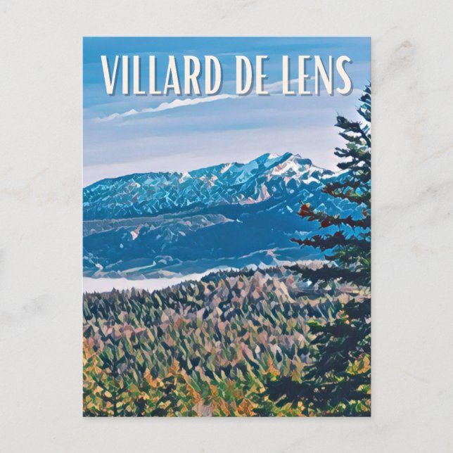 Villard-de-Lens Skistation Postkarte (Vorderseite)