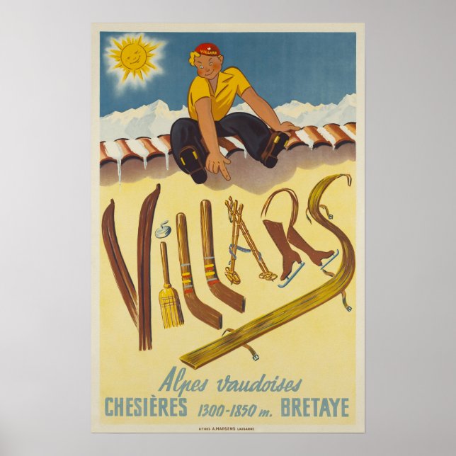 Villars, Alpes suisses, Affiche de ski (Devant)