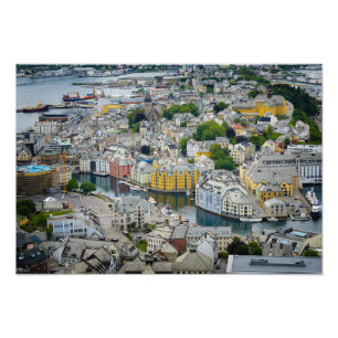 Ville Alesund, copie de Nouveau d'art de photo de