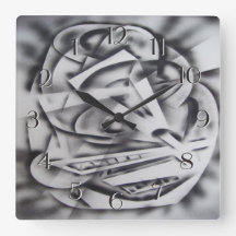 Ville au repos horloge arrière noir et blanc