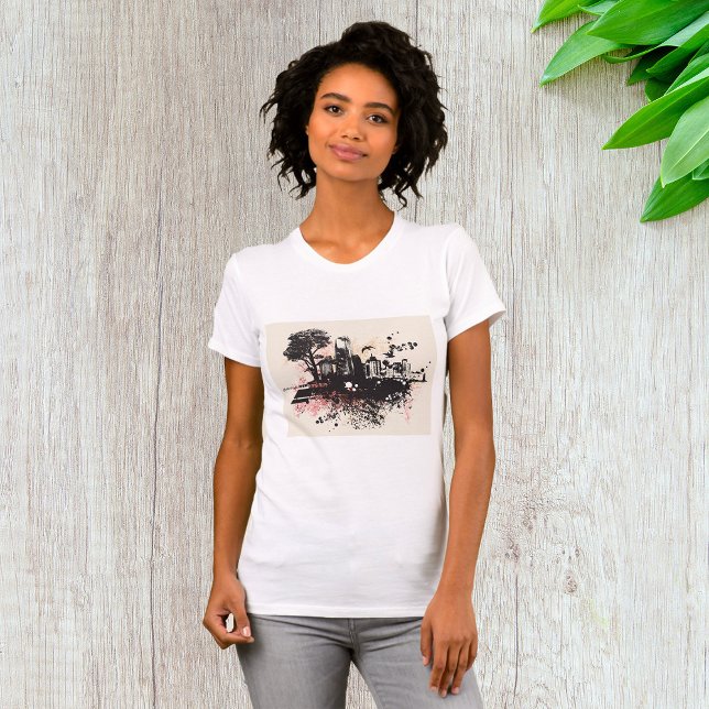 Ville Bâtiments Dessin T-shirt femme (Créateur téléchargé)