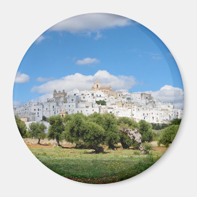 Ville blanche Ostuni, Pouilles aimant rond (Devant)