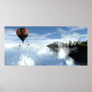 Ville dans les nuages Abstraite impression