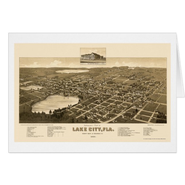 Ville de lac, carte panoramique de FL - 1885 (Devant horizontal)