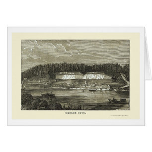 Ville de l'Orégon, OU carte panoramique - 1850