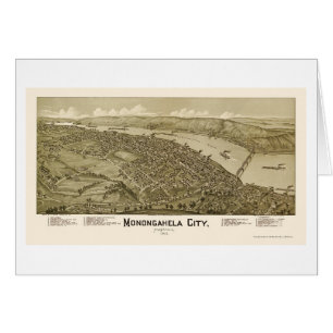 Ville de Monogahela, carte panoramique de PA -