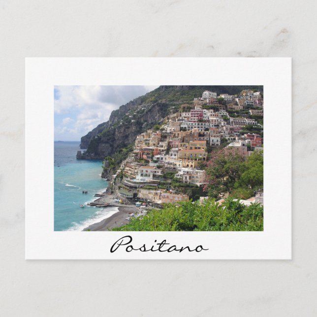 Ville de Positano sur la côte amalfitaine carte po (Devant)