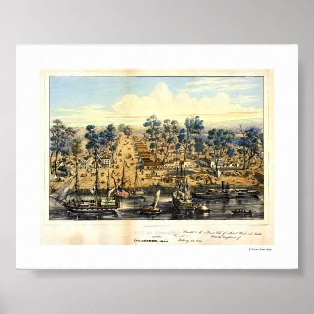 Ville de Sacramento, 1849. Affiche (Devant)