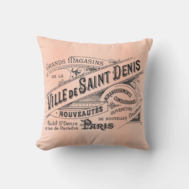 Ville de Saint Denis Französische Antiquitätenmuse Kissen (Vorderseite)