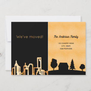 Ville d'or noir déménager faire-part
