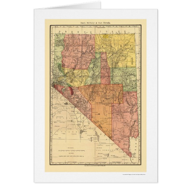 Ville du Nevada et carte 1893 de chemin de fer (Devant)