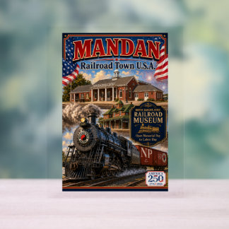 Ville ferroviaire de Mandan USA Enseigne en acryli