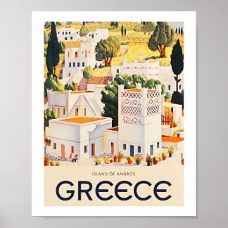 Ville Vintage Grèce Affiches de voyage