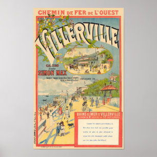 Villerville France Poster vintage ferroviaire 1890