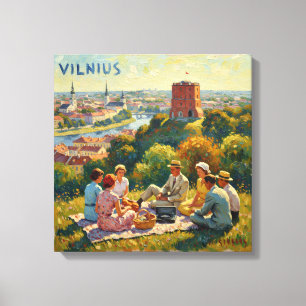 Vilnius Hügel-Picknick-Panorama Leinwand Kunst