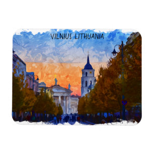 Vilnius Litauen Panorama View Magnet
