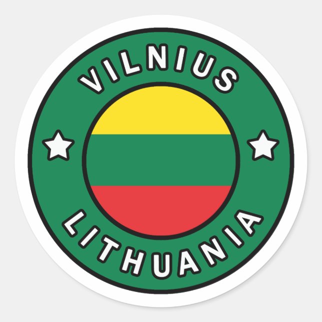 Vilnius Litauen Runder Aufkleber (Vorderseite)