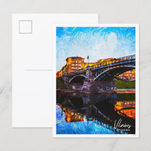 Vilnius Litauen Schöne Landschaft mit Ölfelsen Postkarte