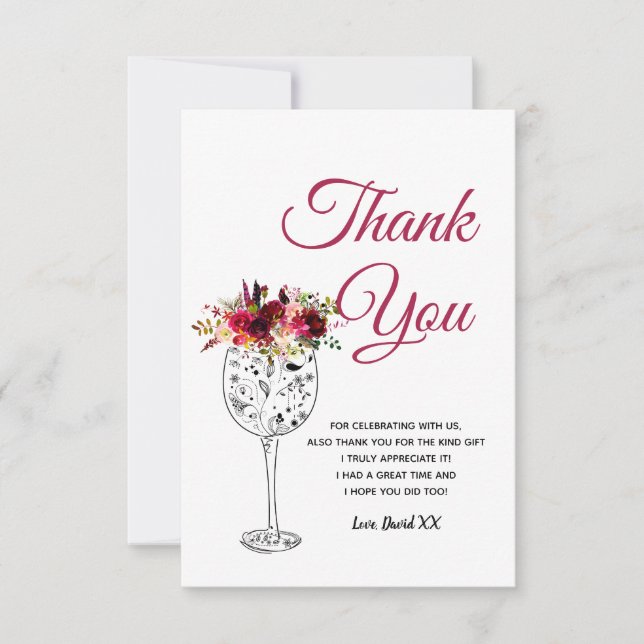vin, adulte, carte de remerciements (Devant)
