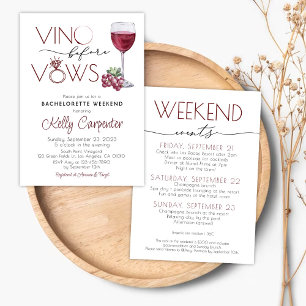 Vin Bachelorette Invitation Vino avant Vows