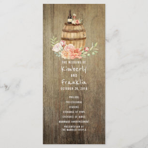 Vin Baril Rustique Floral Programmes de mariage