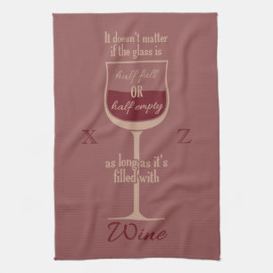 Vin blanc Verre serviette de cuisine personnalisée