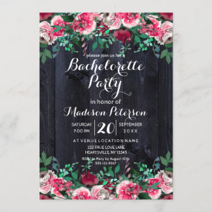 Vin Blush & Navy Bachelorette Party Invitation
