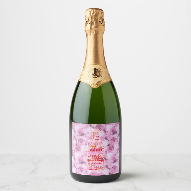 Vin & Champagne Étiquettes - Nuage de mots (Devant)