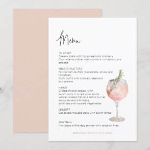 Vin Cocktail Thème Age to Perfection Bridal Menu