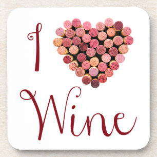 Vin Cork Dessous de verre de coeur