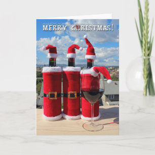 Vin Cute En Costumes De Noël Carte De Voeux!