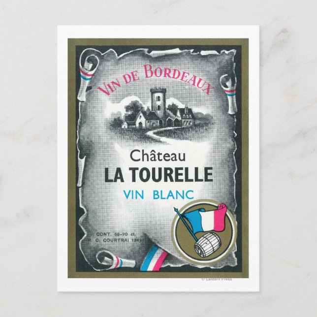 Vin De Bordeaux WeinkarteEuropa Postkarte (Vorderseite)