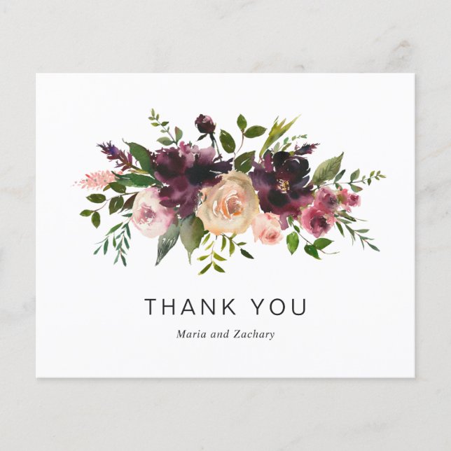 Vin de Bourgogne Floral Budget Mariage Carte de re (Devant)