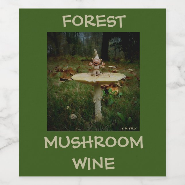 Vin de champignons de forêt - Étiquette (Étiquettes simples)