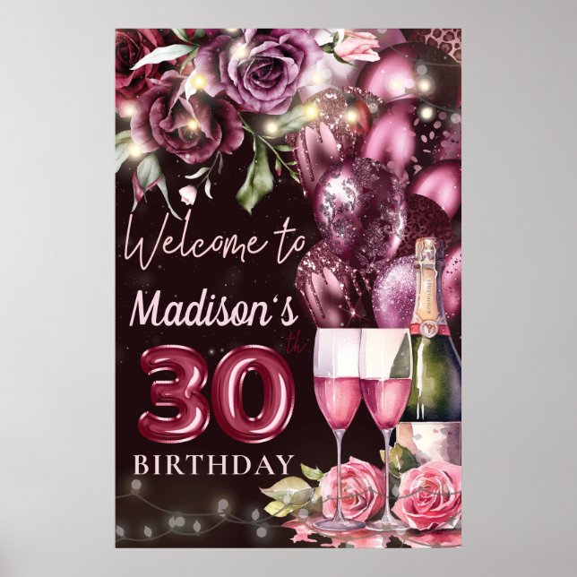 Vin de luxe Magenta 30e anniversaire Affiche de bi (Devant)