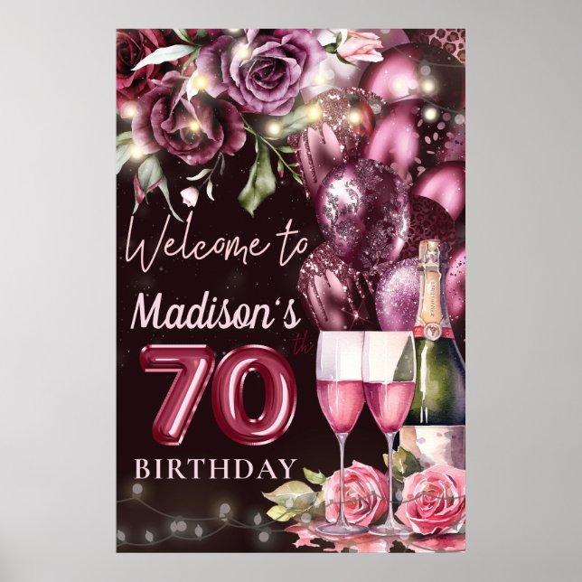 Vin de luxe Magenta 70e anniversaire Affiche de bi (Devant)