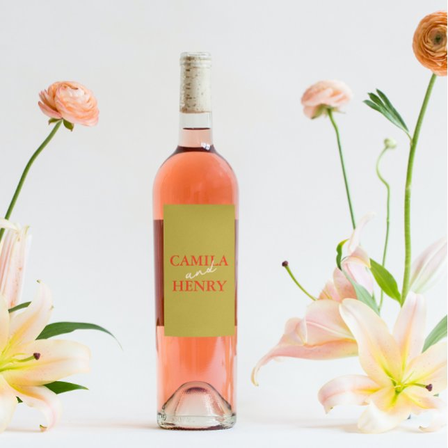 Vin de mariage personnalisé et Étiquette de boutei (Créateur téléchargé)