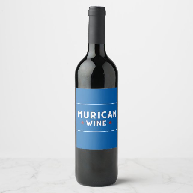 'Vin de Murcie (Bleu) - 4 juillet Vin Étiquette (Devant)