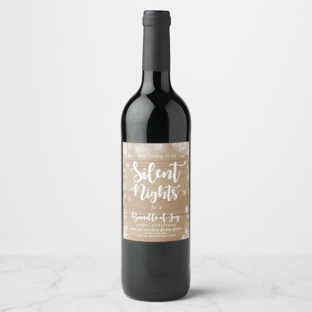 Vin de Noël étiquette Grossesse Révéler cadeau de  (Devant)