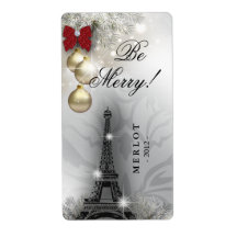 Vin de Noël Étiquette Paris Tour Eiffel