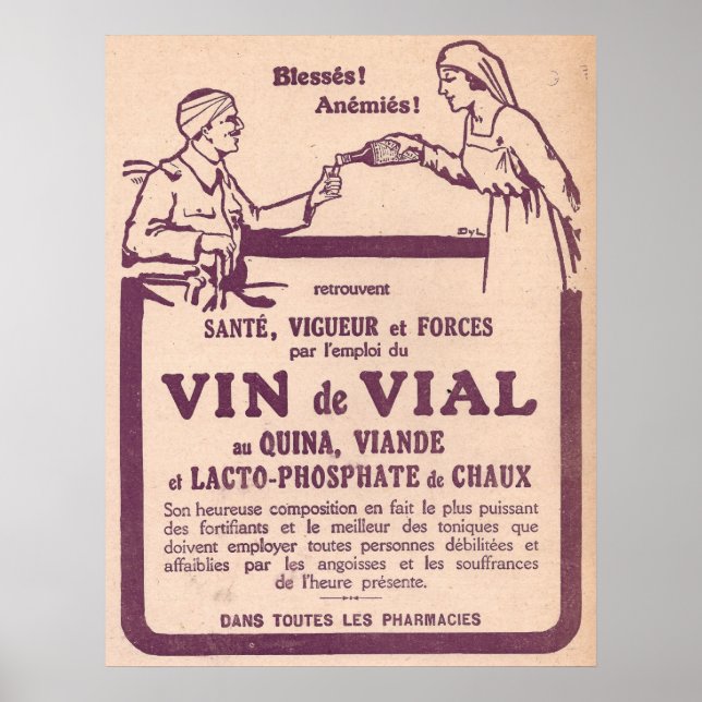 Vin de Vial Vintage Medizin und Poster (Vorne)