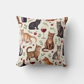 vin et chats coussin coussin