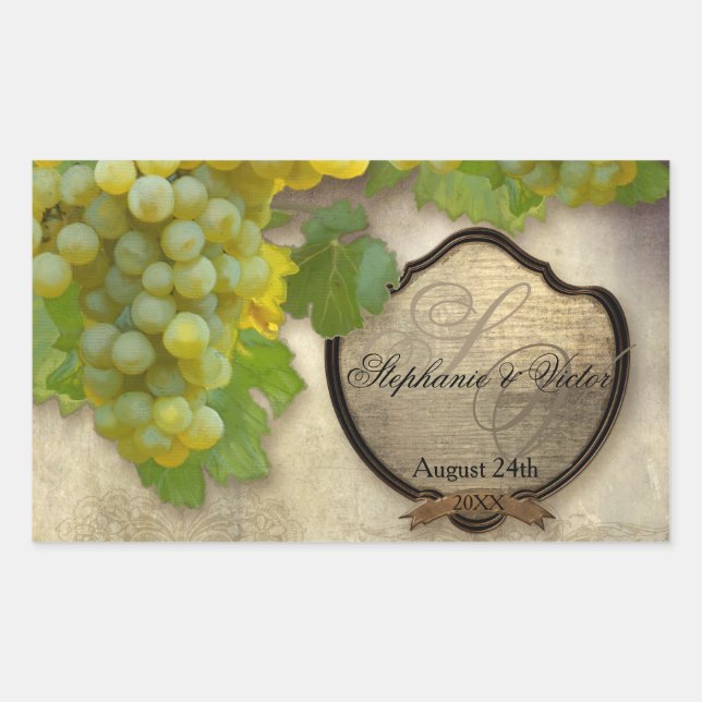 Vin Étiquette Chardonnay Vignoble Mariage (Devant)