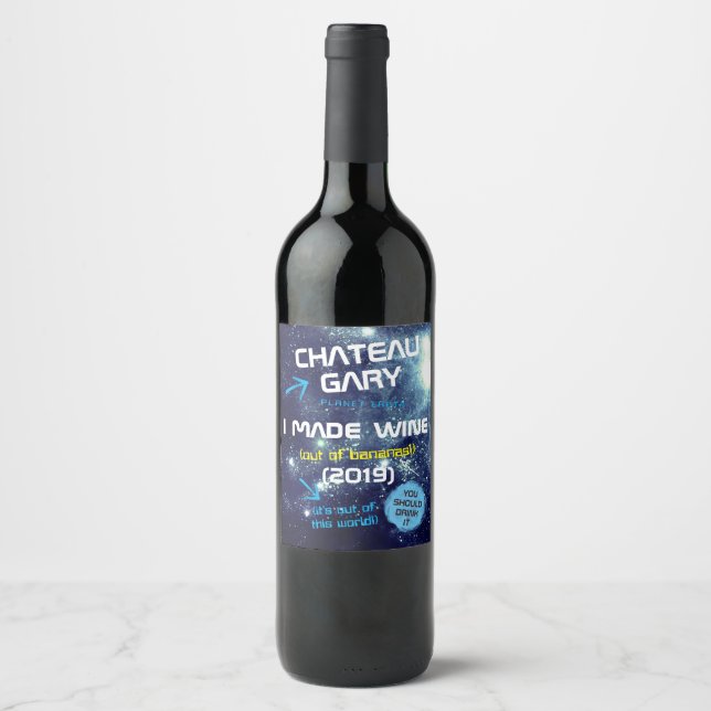 Vin fait maison univers étiquette personnalisé (Devant)