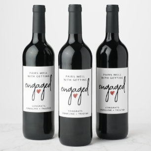Vin fiançailles Étiquette Fiançailles Cadeau